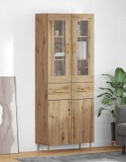 vidaXL Висок шкаф 2 бр. Дъб 695 x 34 x 180 см Инженерна дървесина