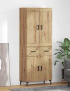 vidaXL Висок шкаф 2 бр. Дъб 695 x 34 x 180 см Инженерна дървесина