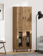 vidaXL Висок шкаф 2 бр. Дъб 695 x 34 x 180 см Инженерна дървесина