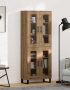 vidaXL Висок шкаф 2 бр. Дъб 695 x 34 x 180 см Инженерна дървесина