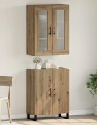 vidaXL Висок шкаф 2 бр. дъб артизан 695 x 34 x 180 см