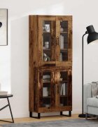vidaXL Висок шкаф 2 бр. Старо дърво 695 x 34 x 180 см