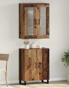 vidaXL Висок шкаф 2 бр. Старо дърво 695 x 34 x 180 см