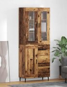 vidaXL Висок шкаф 2 бр. Старо дърво 695 x 34 x 180 см