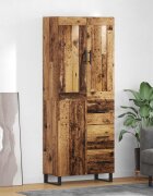 vidaXL Висок шкаф 2 бр. Старо дърво 695 x 34 x 180 см