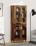 vidaXL Висок шкаф 2 бр. Старо дърво 695 x 34 x 180 см