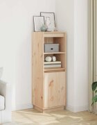 vidaXL Висок шкаф 37x34x110 см борово дърво масив