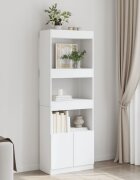 vidaXL Висок шкаф 63x33x180 бял инженерно дърво