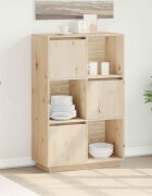 vidaXL Висок шкаф 74x35x117 см борово дърво масив