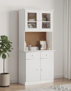 vidaXL Висок шкаф ALTA бял 77x35x165 см борово дърво масив