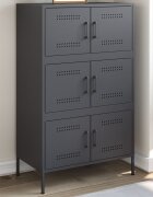 vidaXL Висок шкаф антрацит 68x39x113 см стомана