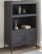 vidaXL Висок шкаф антрацит 68x39x113 см стомана