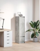 vidaXL Висок шкаф бетонно сив 295x34x1195 см инженерно дърво