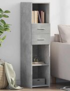 vidaXL Висок шкаф бетонно сив 30x425x124 см инженерно дърво