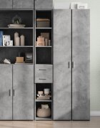 vidaXL Висок шкаф бетонно сив 30x425x185 см инженерно дърво