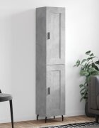 vidaXL Висок шкаф бетонно сив 345x34x180 см инженерно дърво