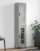 vidaXL Висок шкаф бетонно сив 345x34x180 см инженерно дърво