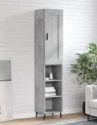 vidaXL Висок шкаф бетонно сив 345x34x180 см инженерно дърво