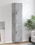 vidaXL Висок шкаф бетонно сив 345x34x180 см инженерно дърво