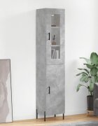 vidaXL Висок шкаф бетонно сив 345x34x180 см инженерно дърво