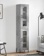vidaXL Висок шкаф бетонно сив 345x34x180 см инженерно дърво