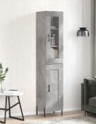 vidaXL Висок шкаф бетонно сив 345x34x180 см инженерно дърво