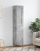 vidaXL Висок шкаф бетонно сив 345x34x180 см инженерно дърво