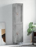 vidaXL Висок шкаф бетонно сив 345x34x180 см инженерно дърво