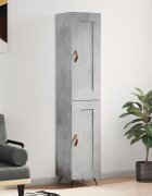 vidaXL Висок шкаф бетонно сив 345x34x180 см инженерно дърво