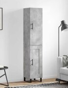 vidaXL Висок шкаф бетонно сив 345x34x180 см инженерно дърво