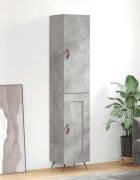 vidaXL Висок шкаф бетонно сив 345x34x180 см инженерно дърво