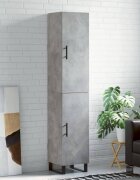 vidaXL Висок шкаф бетонно сив 345x34x180 см инженерно дърво
