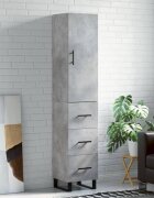 vidaXL Висок шкаф бетонно сив 345x34x180 см инженерно дърво