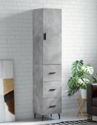 vidaXL Висок шкаф бетонно сив 345x34x180 см инженерно дърво