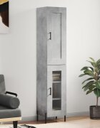 vidaXL Висок шкаф бетонно сив 345x34x180 см инженерно дърво