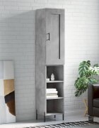 vidaXL Висок шкаф бетонно сив 345x34x180 см инженерно дърво