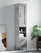 vidaXL Висок шкаф бетонно сив 345x34x180 см инженерно дърво