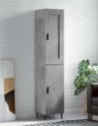 vidaXL Висок шкаф бетонно сив 345x34x180 см инженерно дърво
