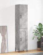 vidaXL Висок шкаф бетонно сив 345x34x180 см инженерно дърво