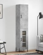 vidaXL Висок шкаф бетонно сив 345x34x180 см инженерно дърво