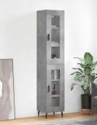 vidaXL Висок шкаф бетонно сив 345x34x180 см инженерно дърво