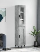 vidaXL Висок шкаф бетонно сив 345x34x180 см инженерно дърво