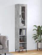 vidaXL Висок шкаф бетонно сив 345x34x180 см инженерно дърво