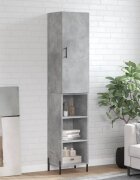 vidaXL Висок шкаф бетонно сив 345x34x180 см инженерно дърво
