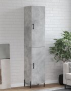 vidaXL Висок шкаф бетонно сив 345x34x180 см инженерно дърво