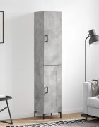 vidaXL Висок шкаф бетонно сив 345x34x180 см инженерно дърво