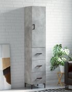 vidaXL Висок шкаф бетонно сив 345x34x180 см инженерно дърво