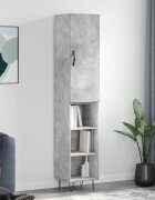 vidaXL Висок шкаф бетонно сив 345x34x180 см инженерно дърво