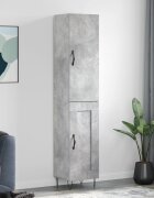 vidaXL Висок шкаф бетонно сив 345x34x180 см инженерно дърво