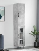 vidaXL Висок шкаф бетонно сив 345x34x180 см инженерно дърво